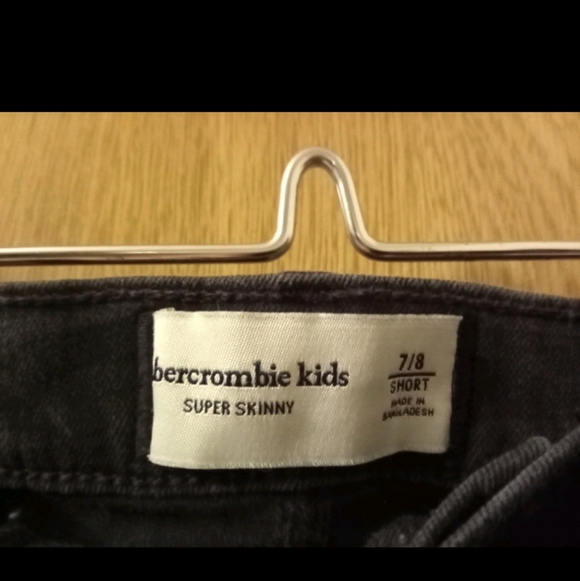 Abercrombie And Fitch Girls 7/8 Slim Capri Jeans Super Skinny Short Black School - Picture 4 of 5